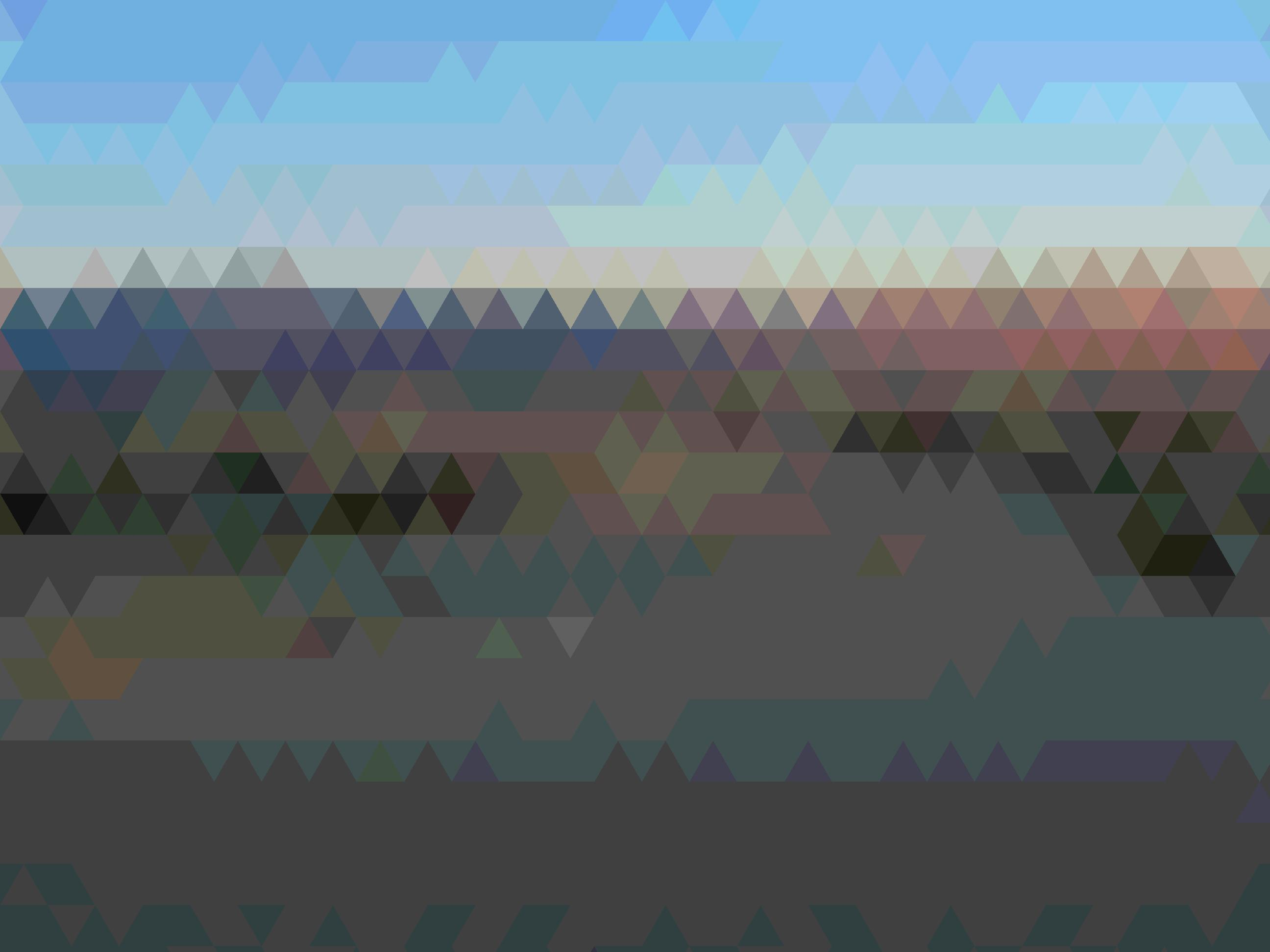 The same photograph of the Sierras, taken from Death Valley. Modified by the tesslation process described above. 2020